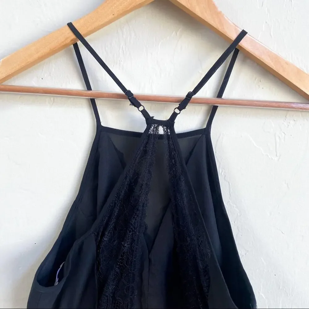 BCBGeneration Black‎ Lace Halter Chiffon Mini Dress
